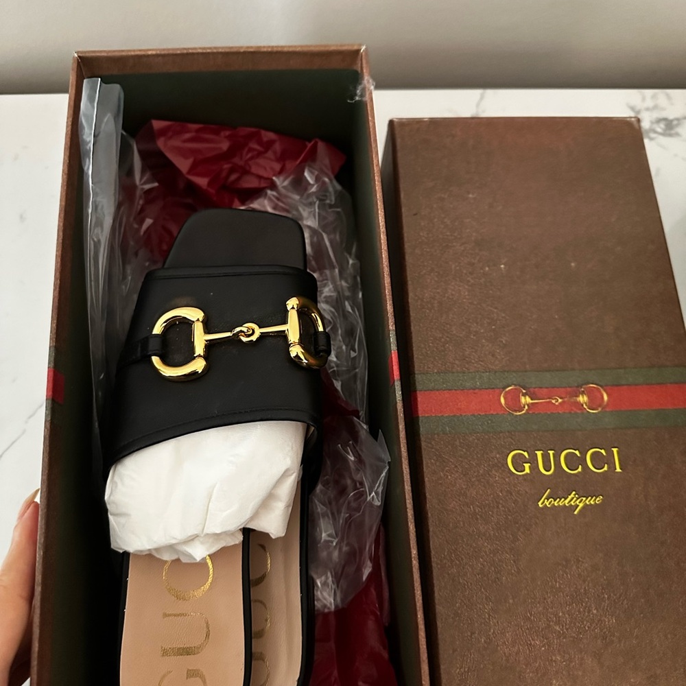 Authentic used gucci horsebit sandals